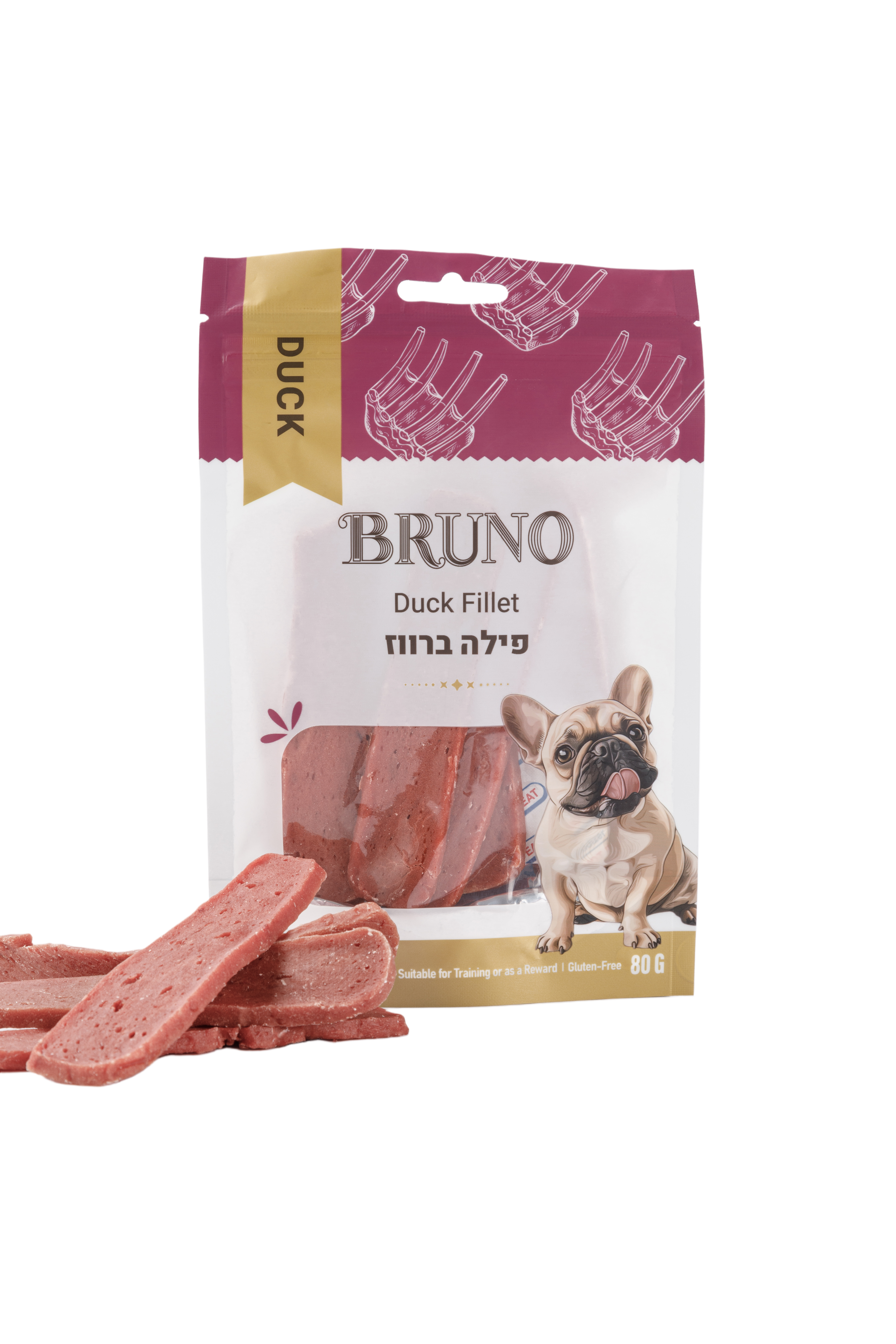 חטיף לכלב ברונו פילה ברווז 80 גרם Bruno