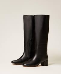 Leather high boots