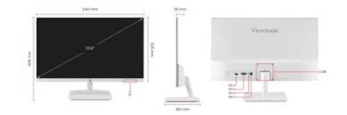 מסך מחשב VIEWSONIC VA2432-H-WHITE 23.8 לבן 