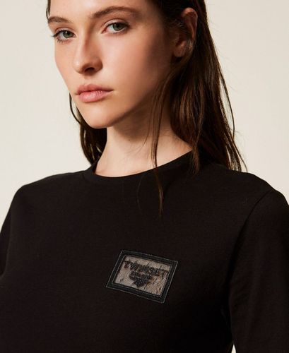 Regular T-shirt with embroidery and logo