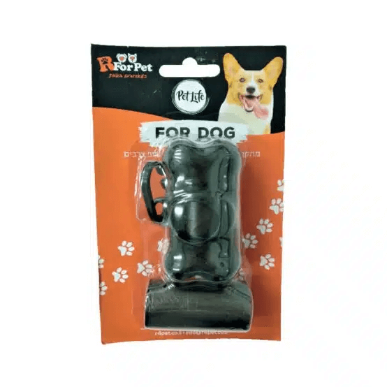פט לייף Pet Life מתקן שקיות בצורת עצם לאיסוף צרכים + 2 גלילי שקיות