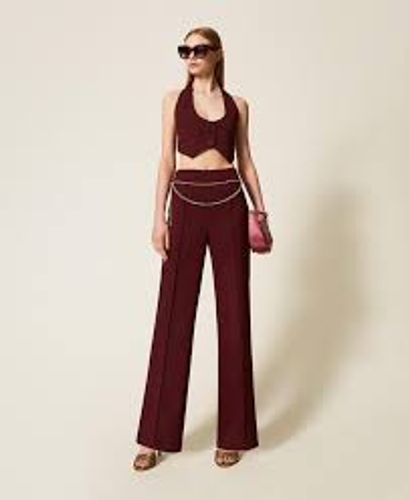 Crêpe cady waistcoat with strap