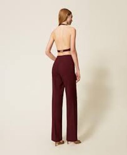 Crêpe cady waistcoat with strap