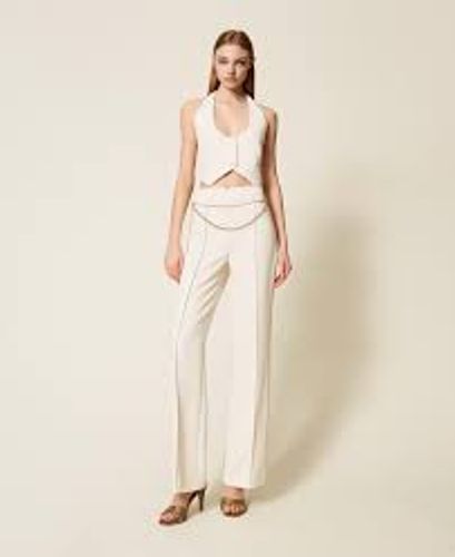 Crêpe cady waistcoat with strap