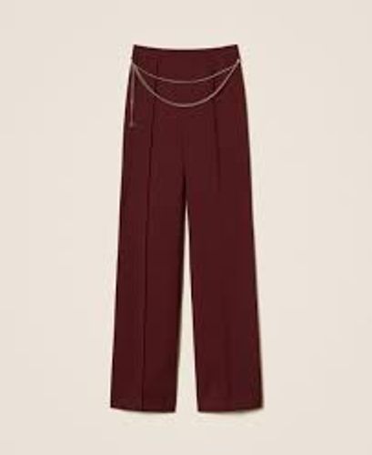 Crêpe cady trousers with belt