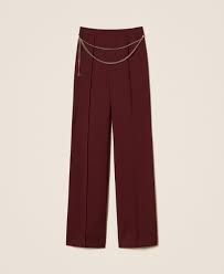Crêpe cady trousers with belt