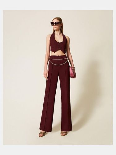 Crêpe cady trousers with belt