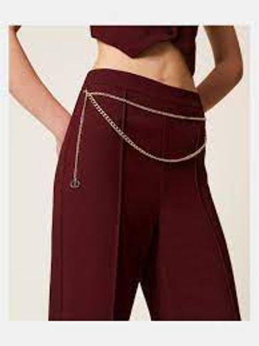 Crêpe cady trousers with belt
