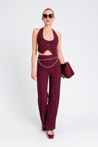 Crêpe cady trousers with belt