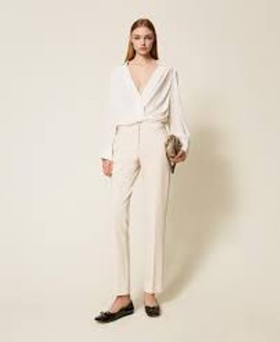 Crêpe de Chine bodysuit with gathering