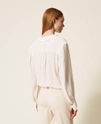 Crêpe de Chine bodysuit with gathering
