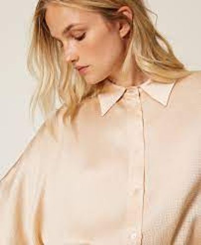 Satin shirt with balloon sleeves