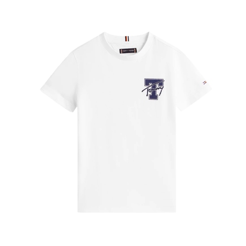 חולצה TOMMY HILFIGER מידות 12 חודשים עד 16 שנים לילדים בגוון לבן עם סמל