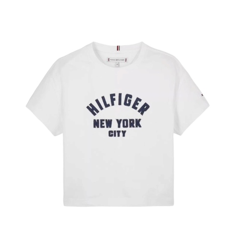 חולצה TOMMY HILFIGER מידות 6 חודשים עד 16 שנים לילדים בגוון לבן עם הדפס
