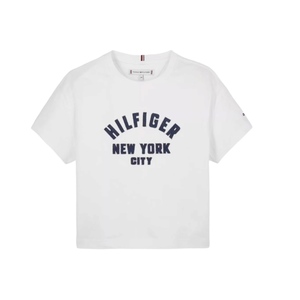 חולצה TOMMY HILFIGER מידות 6 חודשים עד 16 שנים לילדים בגוון לבן עם הדפס