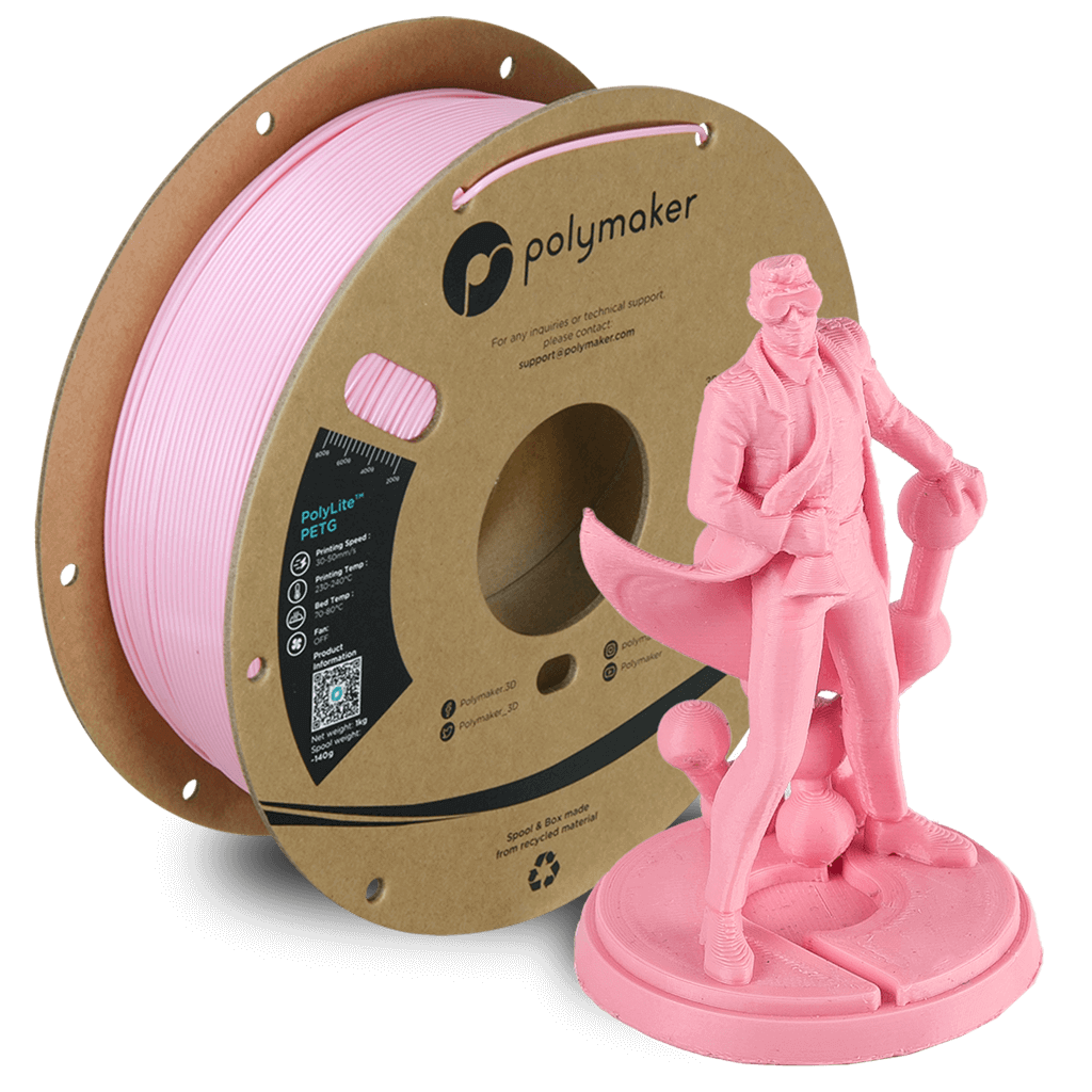 פילמנט ורוד 1 ק"ג 1.75 מ"מ - PolyLite PETG Pink 