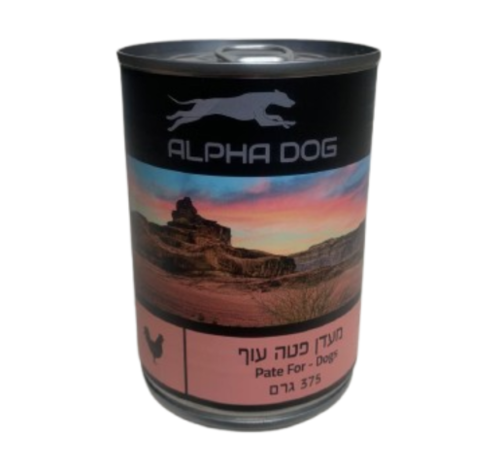 אלפא דוג שימורים עוף פטה 375 גר' לכלבים