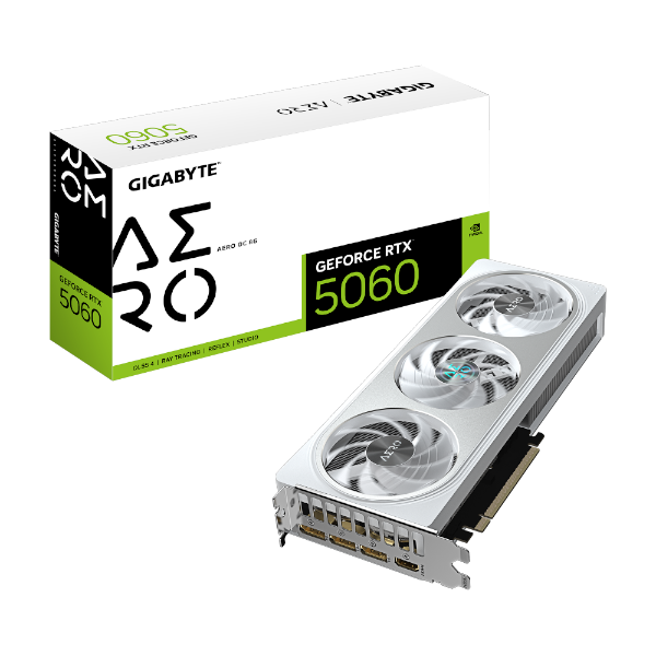 כרטיס מסך Gigabyte GeForce RTX 5060 AERO OC 8GB GV-N5060AERO OC-8GD