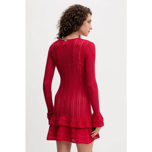 Short knit dress with flounces