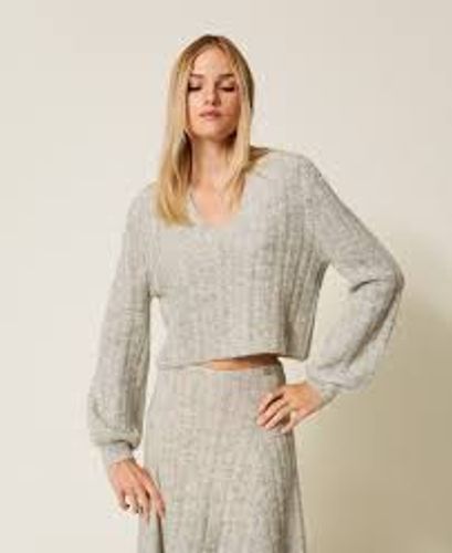 Lurex and mohair blend jumper