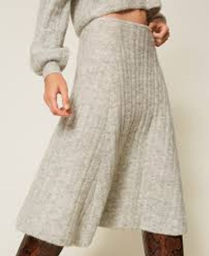 Mohair and lurex midi skirt