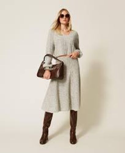 Mohair and lurex midi skirt