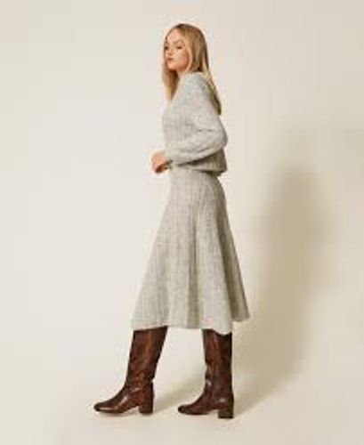 Mohair and lurex midi skirt