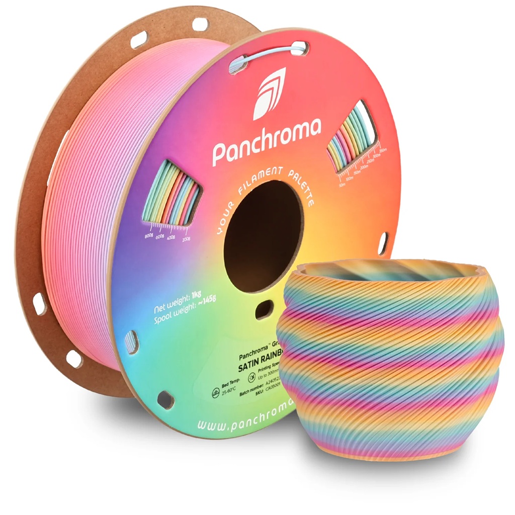 פילמנט +PLA קשת גרדיאנט 1 ק"ג 1.75 מ"מ -Panchroma Satin PLA+ Gradient Rainbow