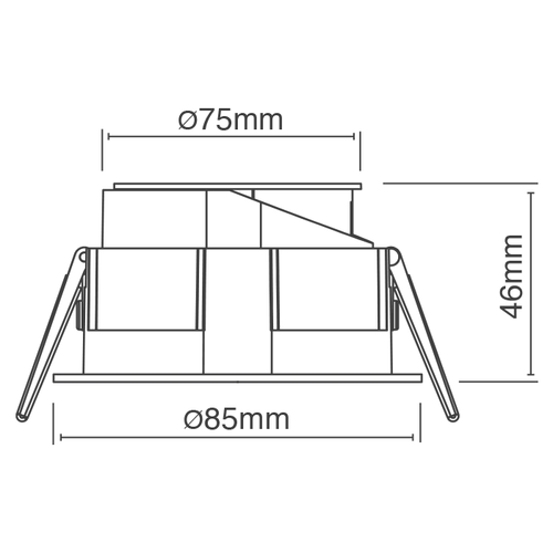 שקוע קפיצי MR16 סדרת טריניטי לבן Ø75mm יורולוקס 
