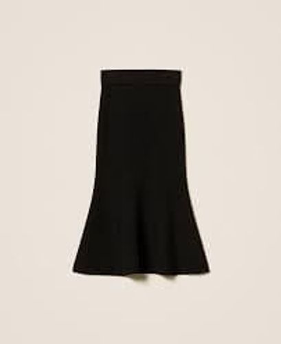 Midi knit skirt with godet