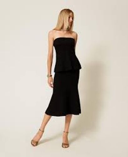 Midi knit skirt with godet