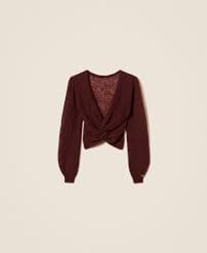 Mohair blend knit shrug