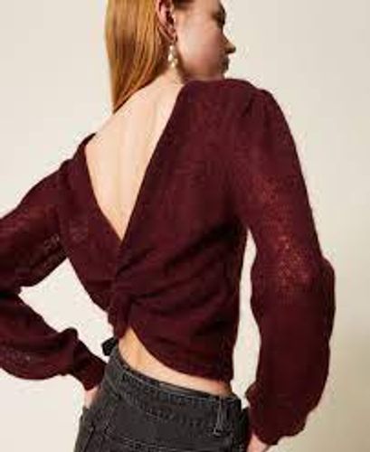 Mohair blend knit shrug