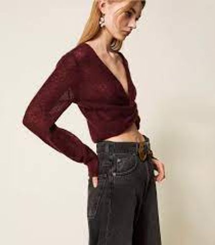 Mohair blend knit shrug