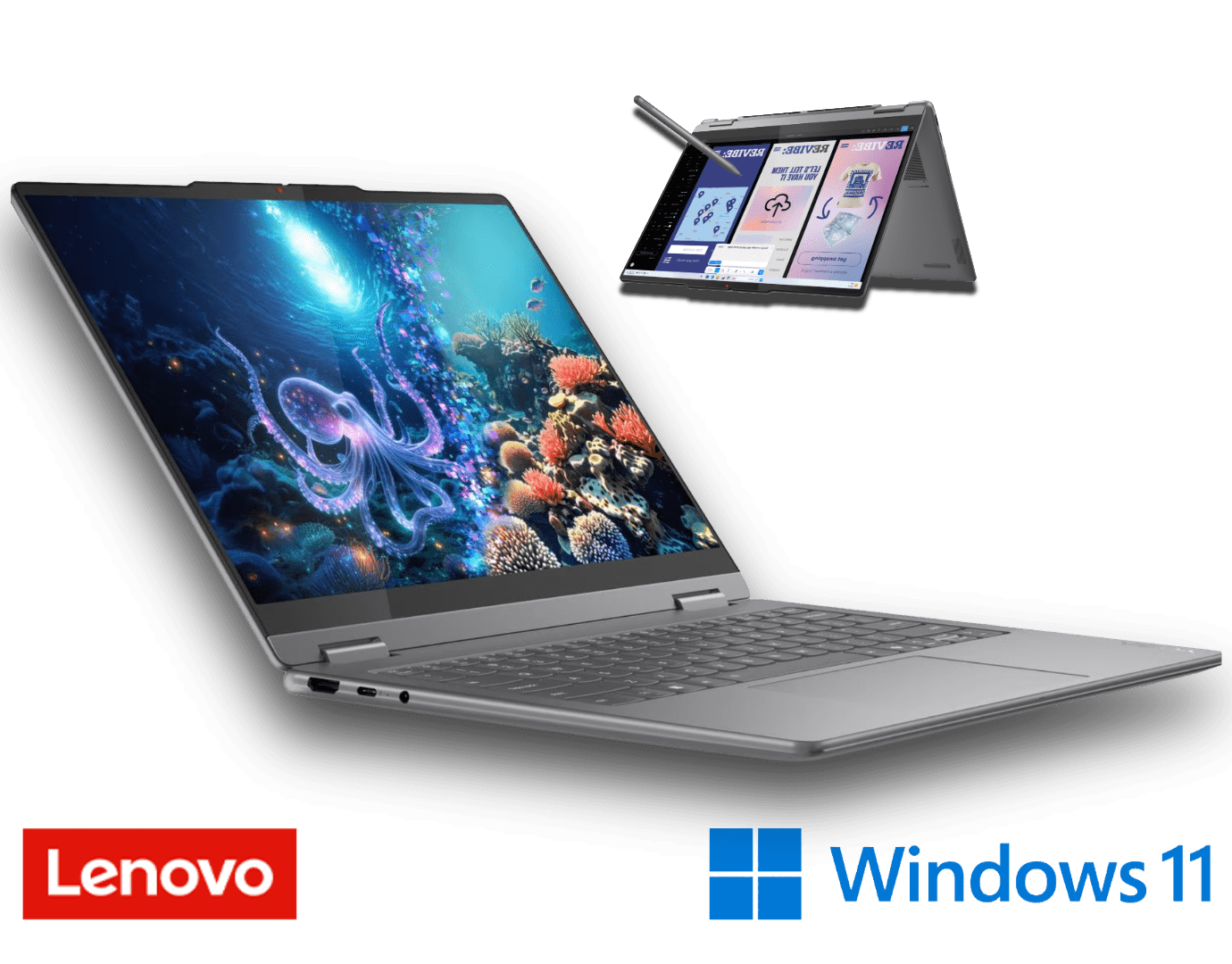 מחשב נייד 83JQ004MIV Lenovo Yoga 7i 2-in-1 ״14 מ. Ultra 7 256V כונן 1TB SSD זכרון 16GB ומ.גרפי Intel® Arc™ Graphics 