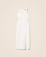 Midi crêpe dress with cut-out