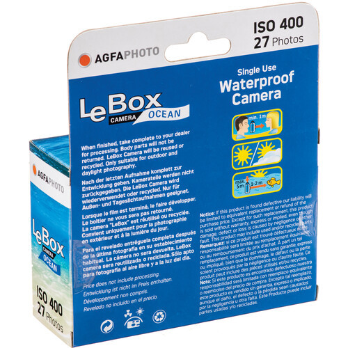 מצלמת פילם חד-פעמית נגד מים  (27 תמונות) AgfaPhoto LeBox Ocean