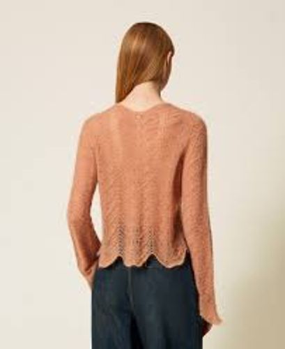 Mohair blend scalloped jumper