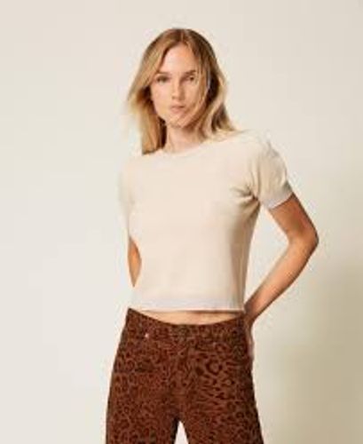 Cashmere blend jumper with lurex