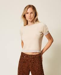 Cashmere blend jumper with lurex