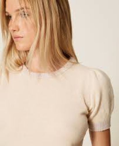 Cashmere blend jumper with lurex