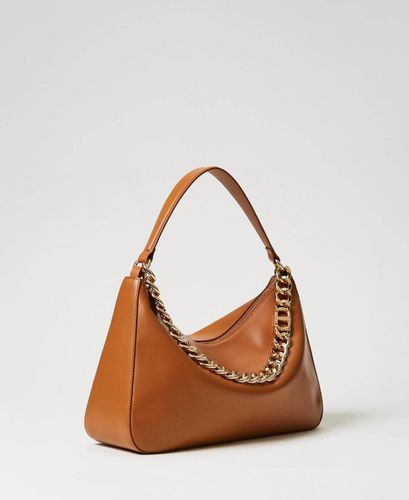 Liliane' medium leather bag - BROWN SUGAR