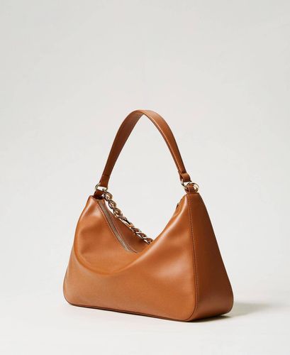 Liliane' medium leather bag - BROWN SUGAR
