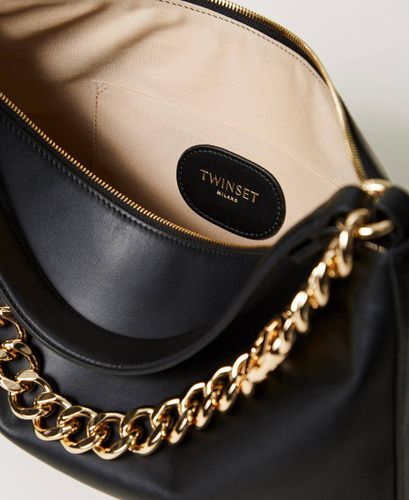 'Liliane' medium leather bag - BLACK GOLD