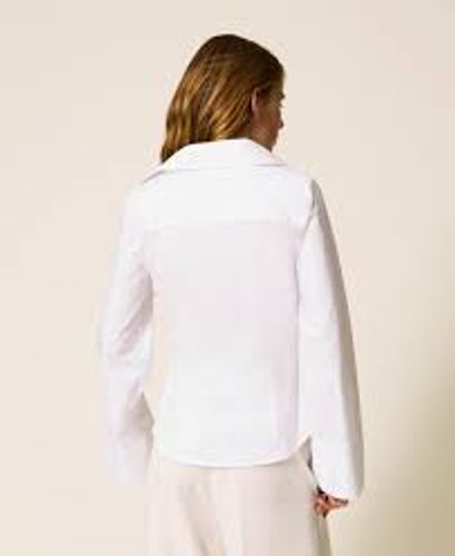 Poplin shirt with draping