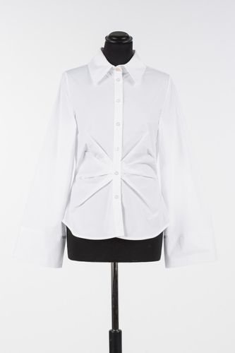 Poplin shirt with draping