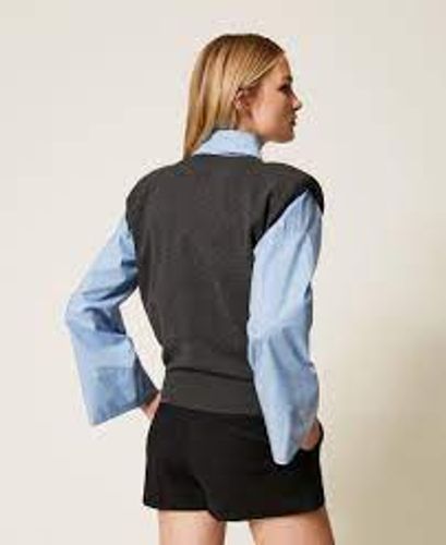Knit top with wing sleeves