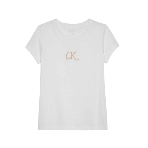חולצה CALVIN KLEIN מידות 4-16 לילדים בגוון לבן