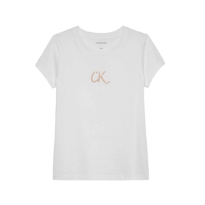 חולצה CALVIN KLEIN מידות 4-16 לילדים בגוון לבן