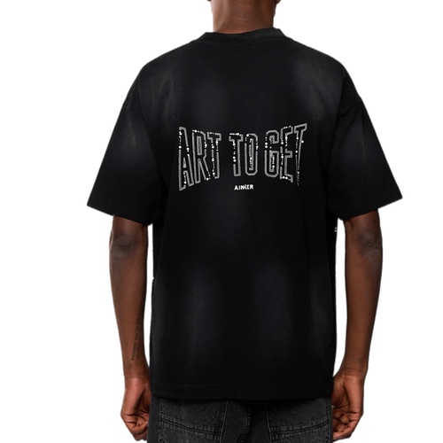 חולצה AINKER מידות S-XXL לגברים בגוון שחור עם הדפס